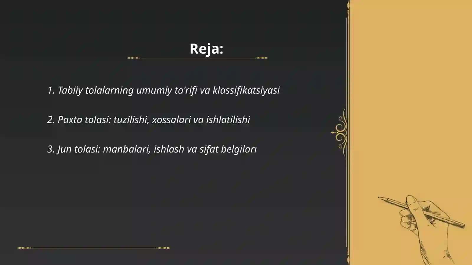 Tabiiy va kimyoviy tolalar 2