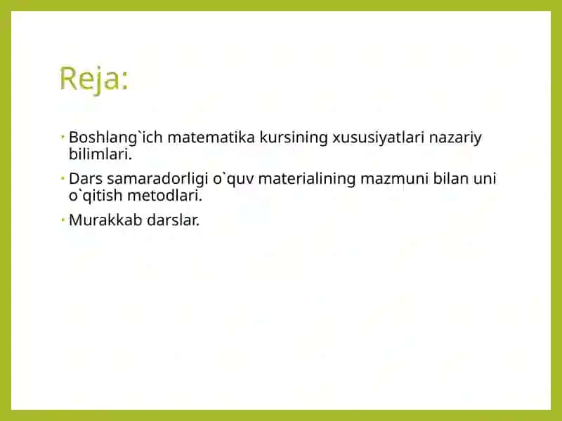 Boshlang’ich matematika tushunchalari rivojlantirish 2