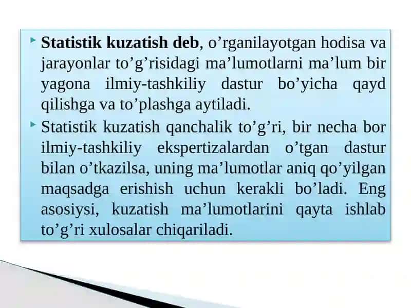 Statistika Ma'lumotlarni To'plash Nazariyasi va Amaliyoti 2