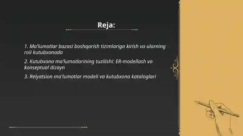 Ma`lumotlar bazasini boshqarish tizimlari 2