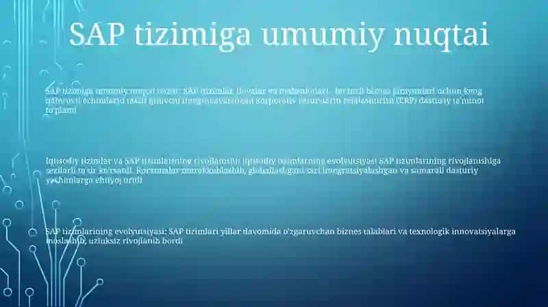 SAP Tizimlari 2