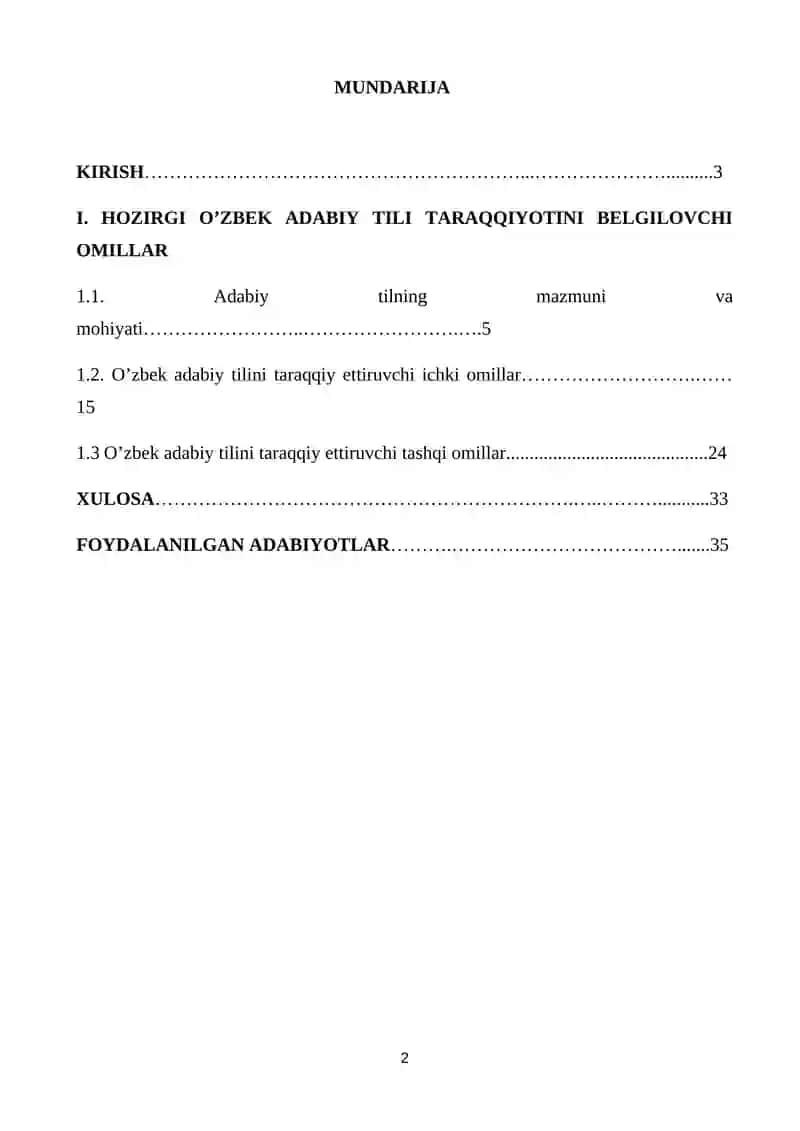 HOZIRGI O’ZBEK ADABIY TILI TARAQQIYOTINI BELGILOVCHI OMILLAR 2