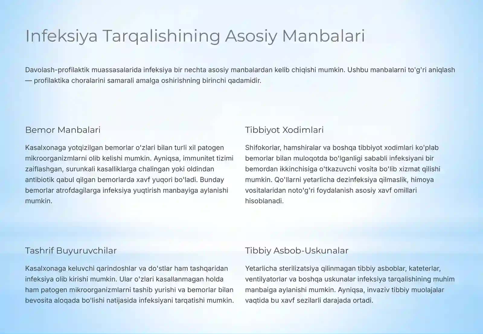Davolash-Profilaktik Muassasalariga Infeksiya Olib Kiritilishining Yo'llari 2