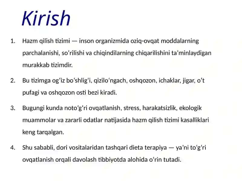 Hazm qilish kasalliklarida dieta terapiya 2