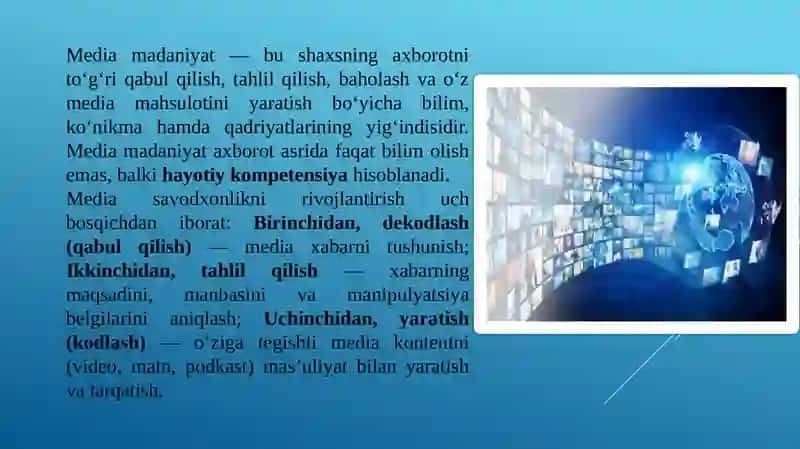 MEDIA MADANIYAT VA INNOVATSION PEDAGOGIK TEXNOLOGIYALAR 2