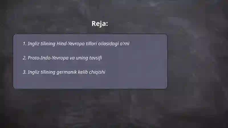 Ingliz tili va Hind-Yevropa tillari oilasi 2