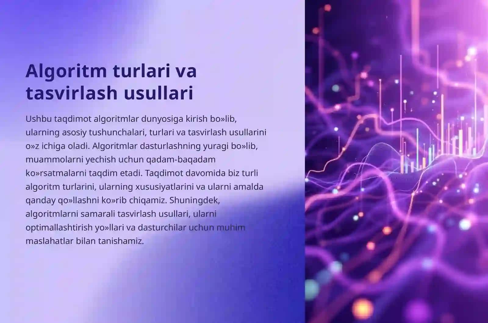 Algoritm turlari va tasvirlash usullari 2
