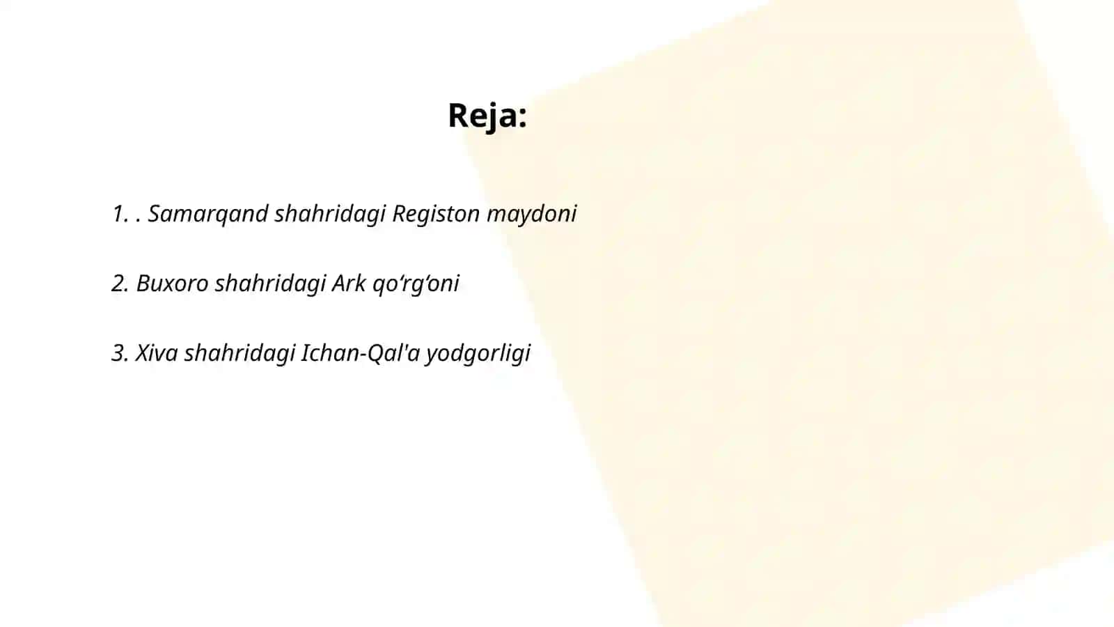 Samarqand shahridagi Registon maydoni 2