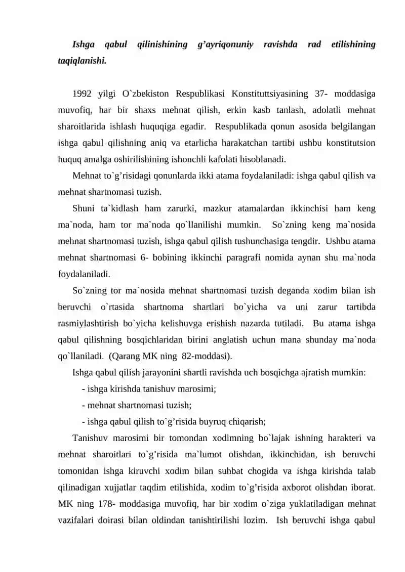Mehnat Shartnomasi Tuzish Tartibi 2