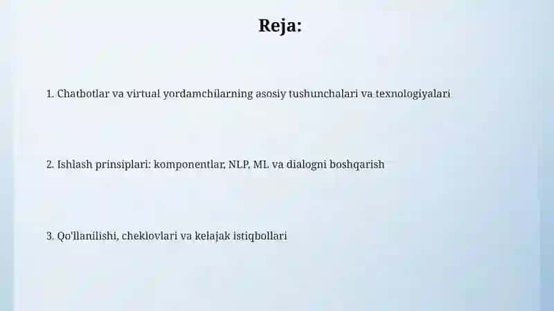 Chatbotlar va virtual yordamchilarning ishlash prinsiplari 2