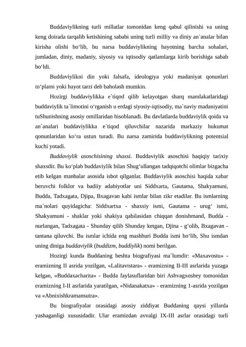 Buddaviylik dinining paydo bo‘lish tarixi va asosiy g’oyalari 2