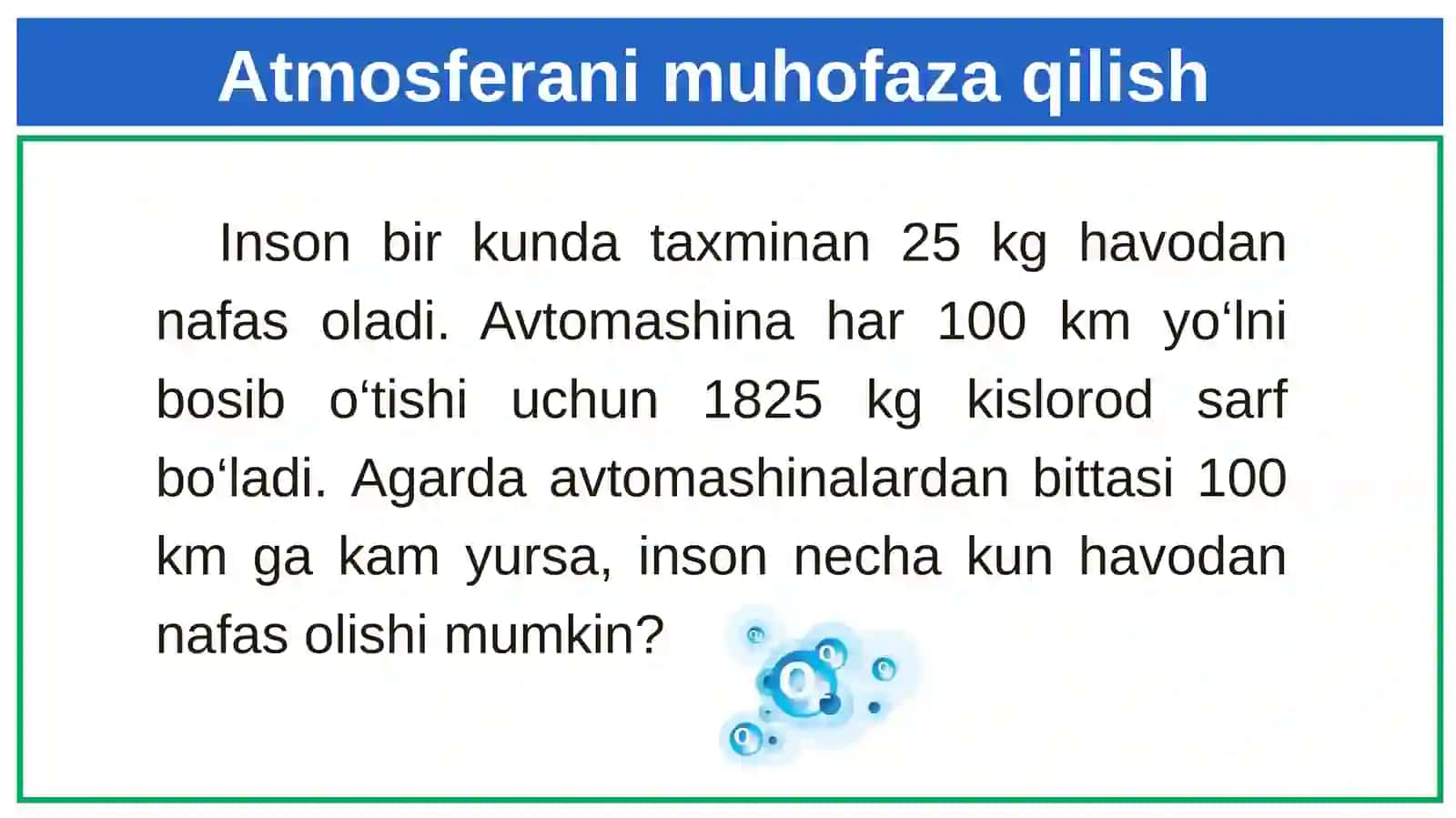 Kislorodning kimyoviy xossalari 2