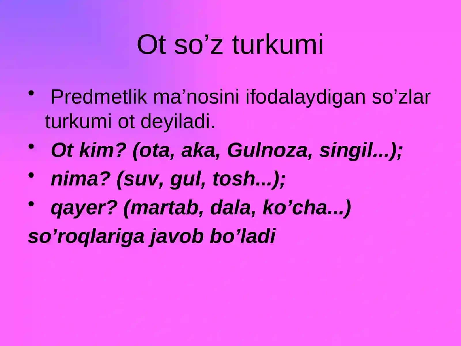 6-sinf Ona tili fanidan dars ishlanma. Atoqli otlar, ularning turlari va imlosi 2