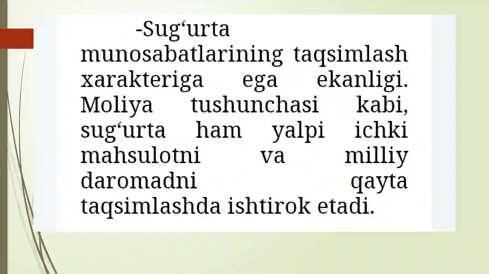 Sugʻurtaning iqtisodiy mohiyati funksiyalari va bozor munosabatlaridagi oʻrni 2