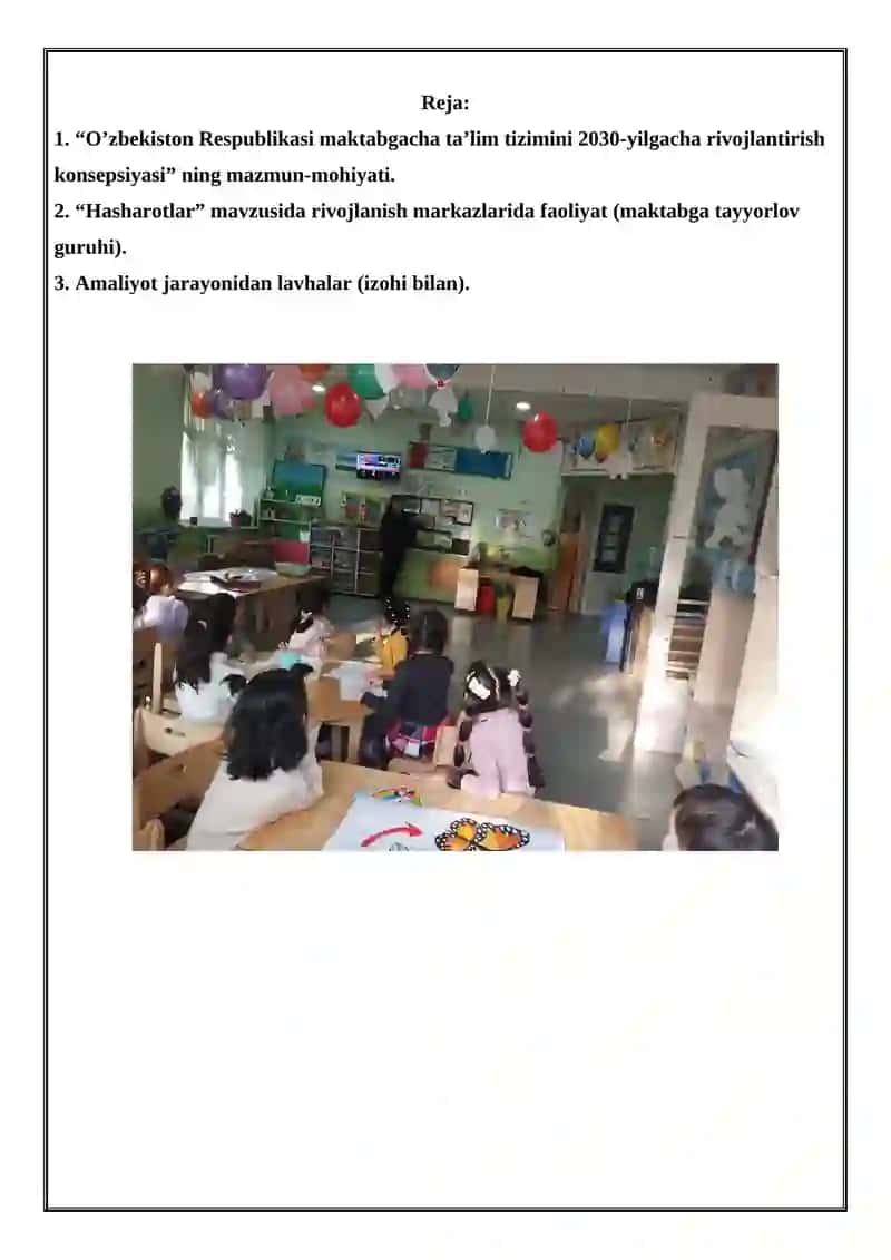 “MAKTABGACHA TA’LIM TASHKILOTI TARBIYACHISI” YO’NALISHI 2