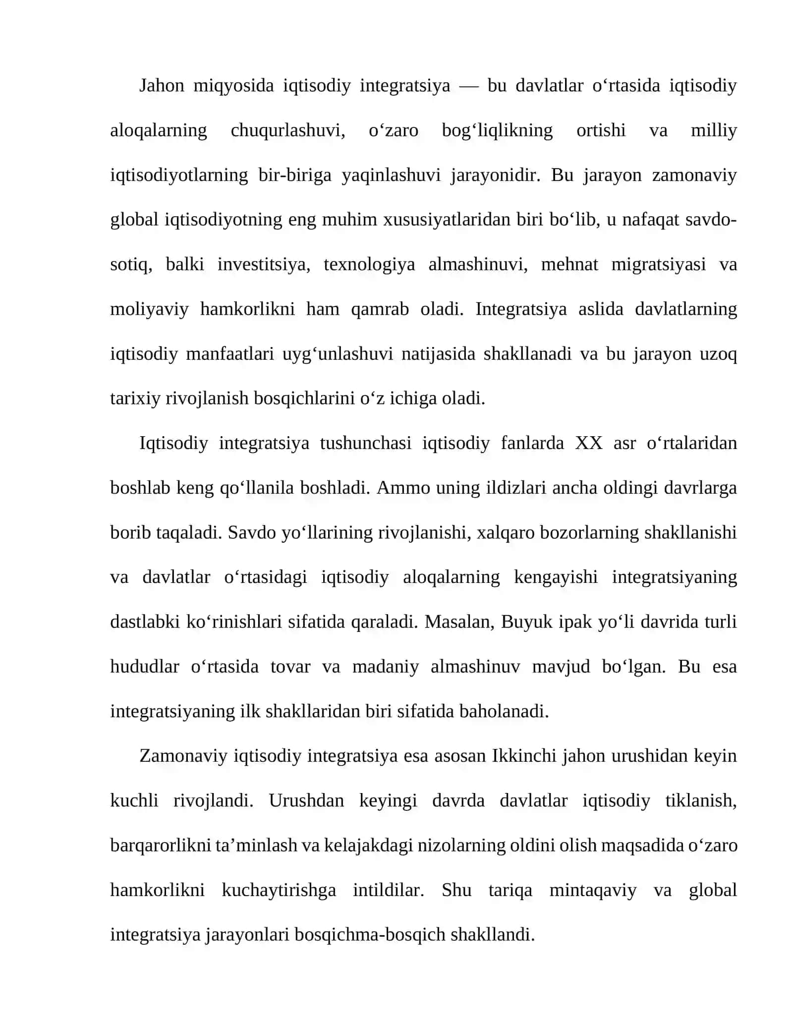 Jahonda va Gʻarbiy Yevropada integratsiya jarayonlarining rivojlanishi 2