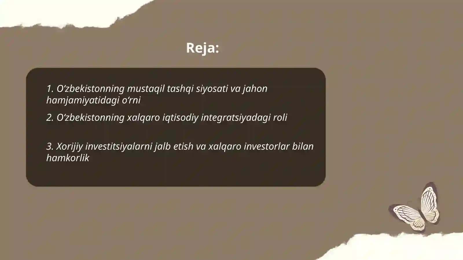 O‘zbekistonning jahon ham jamiyatidagi munosib o‘rni 2