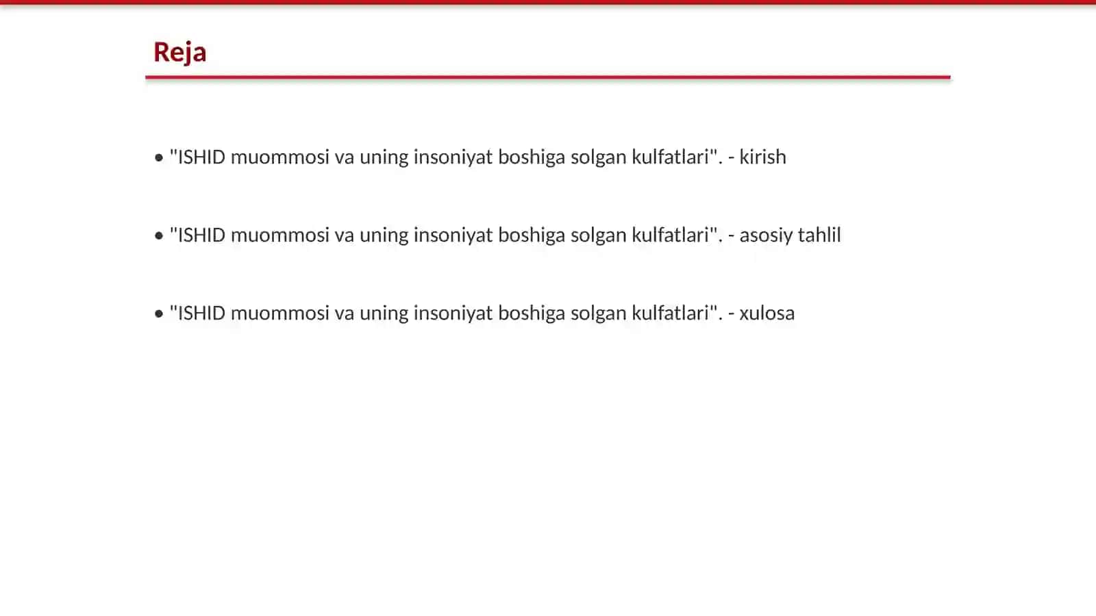 ISHID muommosi va uning insoniyat boshiga solgan kulfatlari 2
