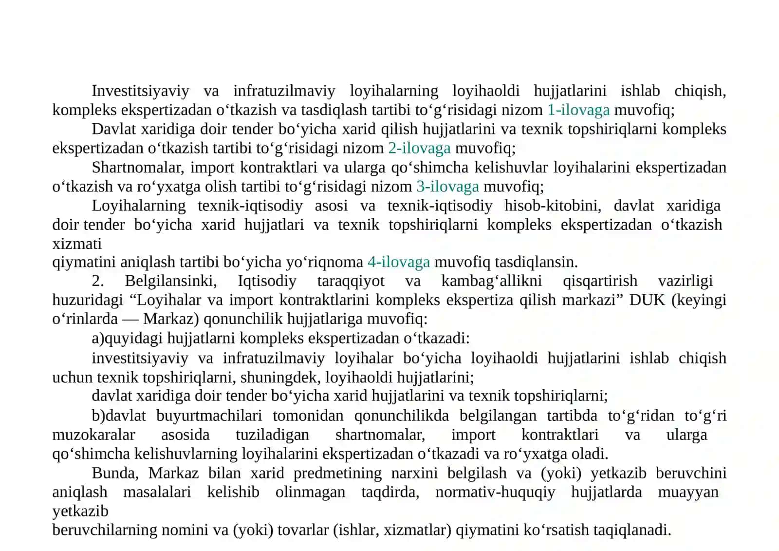 YO’LQURILISHITANLOV(TENDER)SAVDOLARIGAQATNASHISHUCHUN TAYYORLANADIGANHUJJATLARGAILIVALAR 2