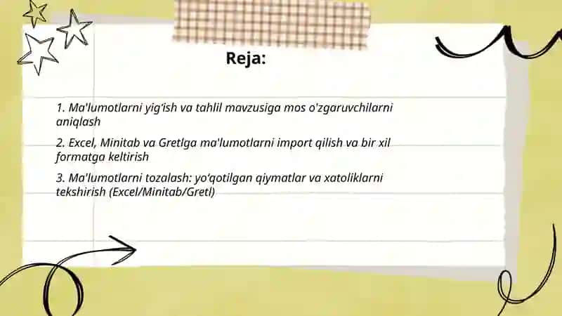 Chiziqli korrelyatsion-regression tahlilni amalga oshirishning bosqichlari 2