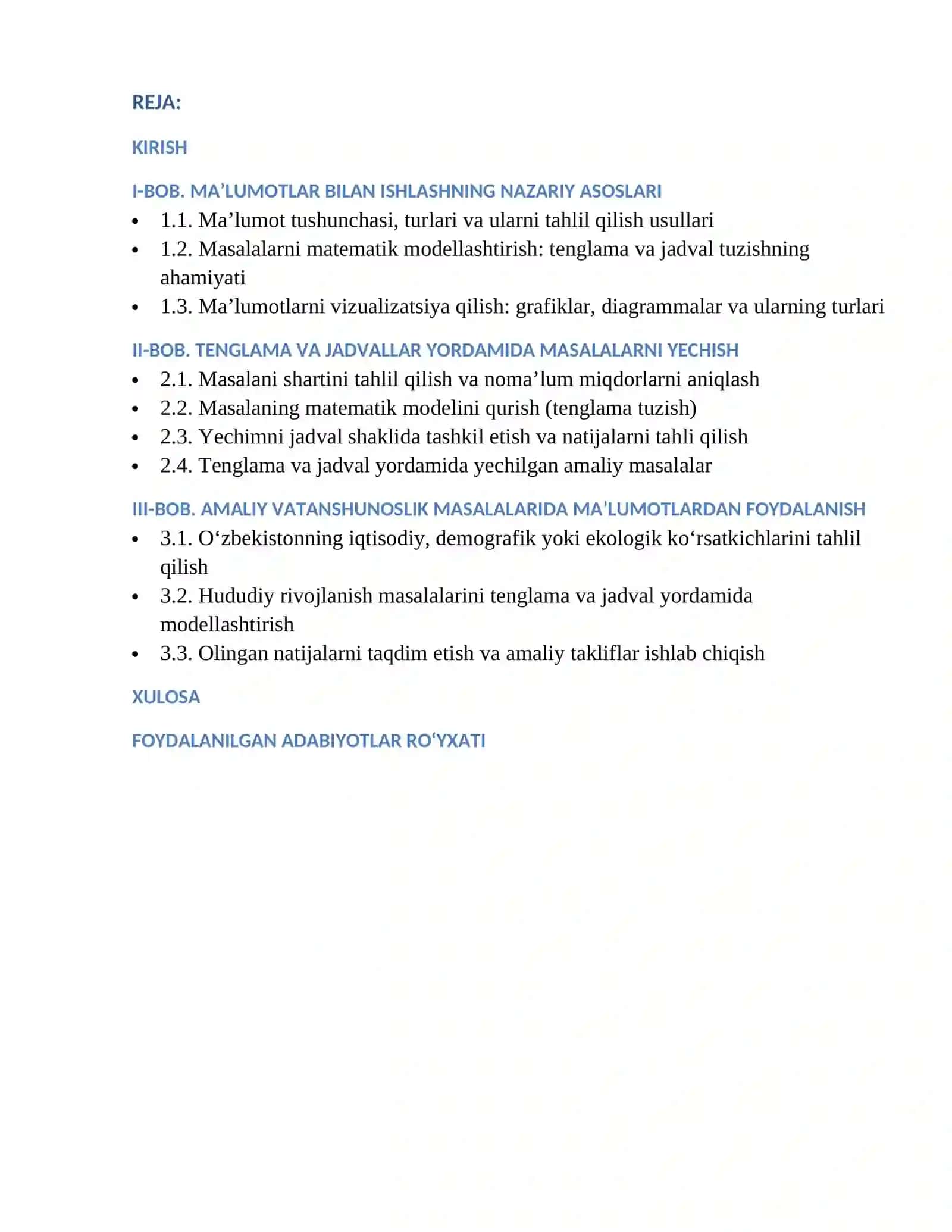 Maʼlumotlar bilan ishlash 2