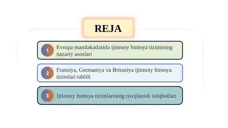 Evropa mamlakatlarida aholini ijtimoiy himoyasi 2