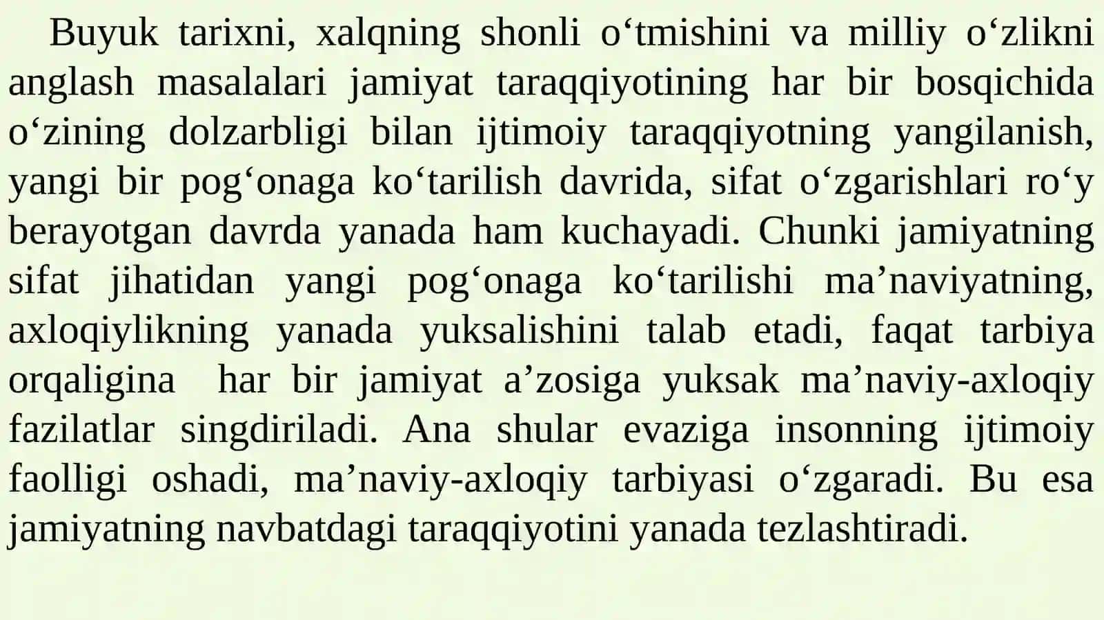 BUYUK O‘TMISHNI, O‘ZLIKNI ANGLASH MOHIYATI 2