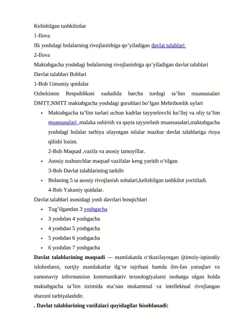 Davlat Talablari Tuzilmasi 2
