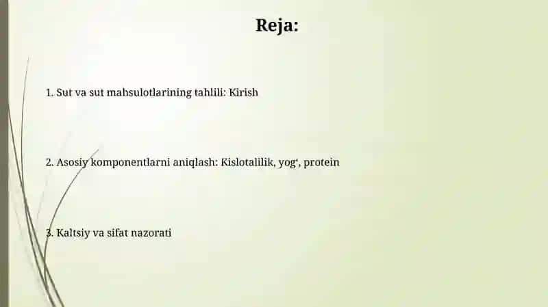 Sut va sut mahsulotlari tahlili 2
