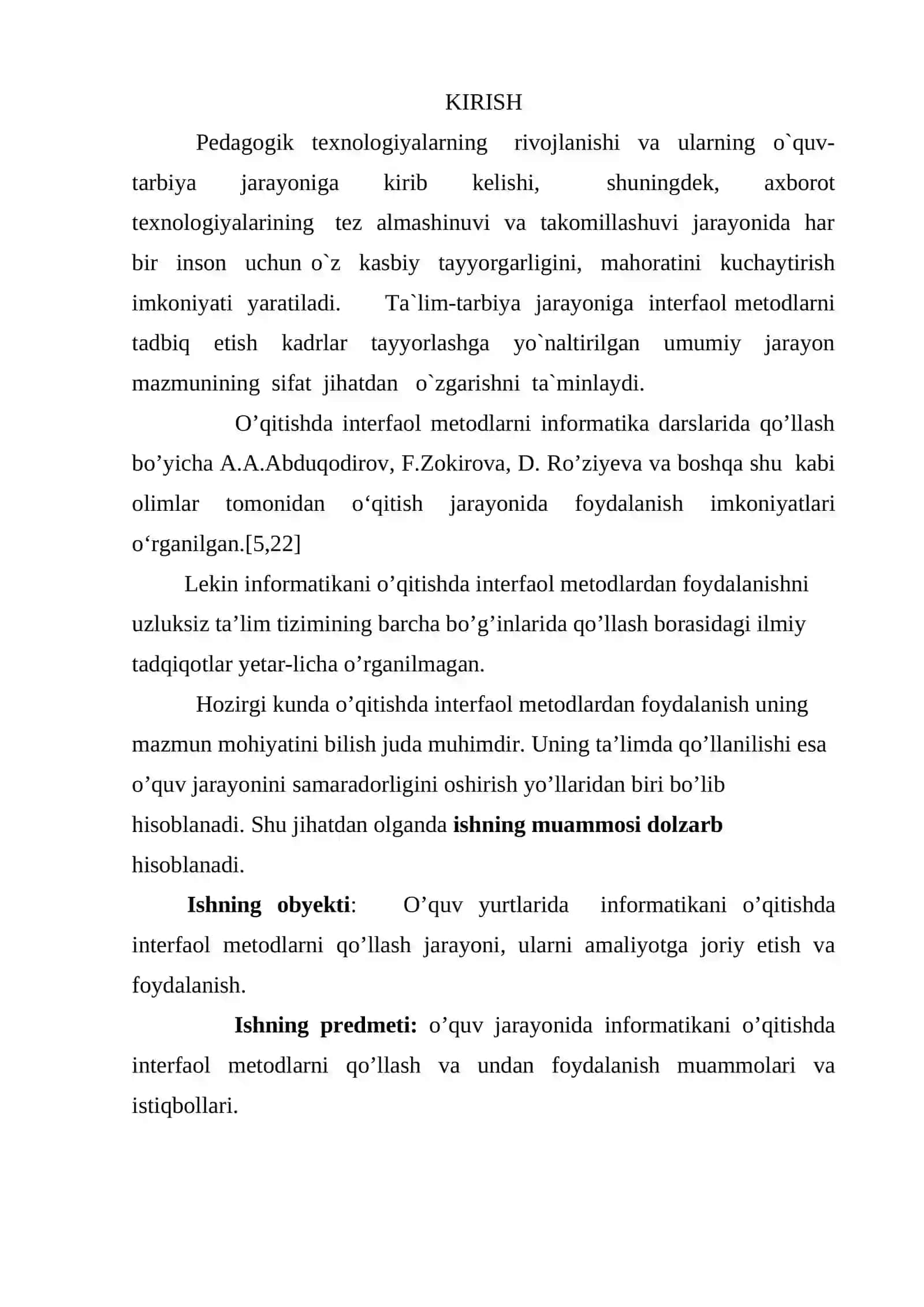 Informatika va axborot texnlogiyalari fanini o’qitishda interaktiv metodlardan foydalanish 2