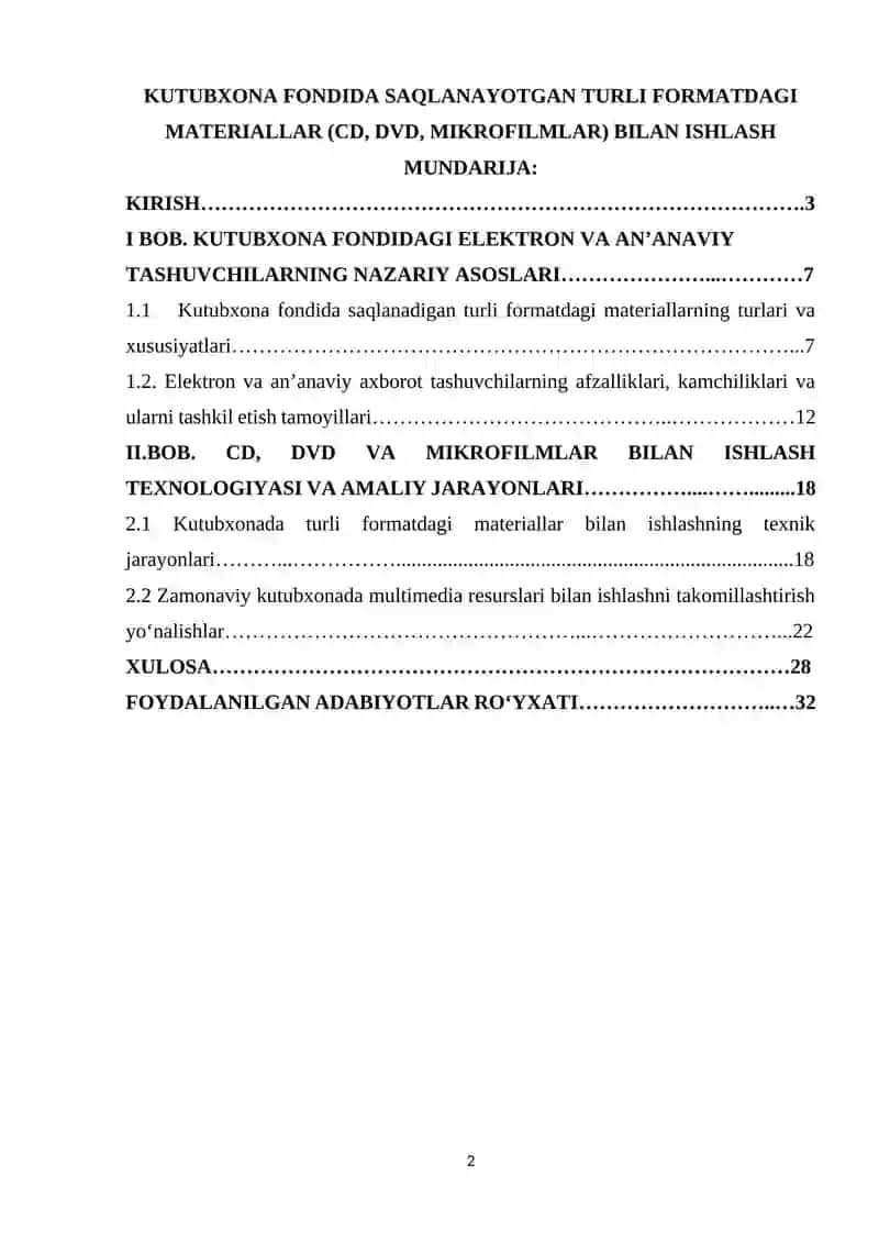 KUTUBXONA FONDIDA SAQLANAYOTGAN TURLI FORMATDAGI MATERIALLAR 2