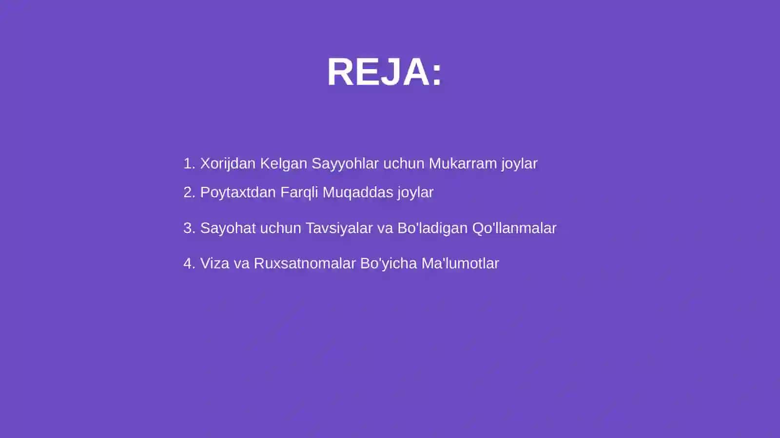 Xorijdan Kelgan Sayyohlar uchun Mukarram Joylar 2