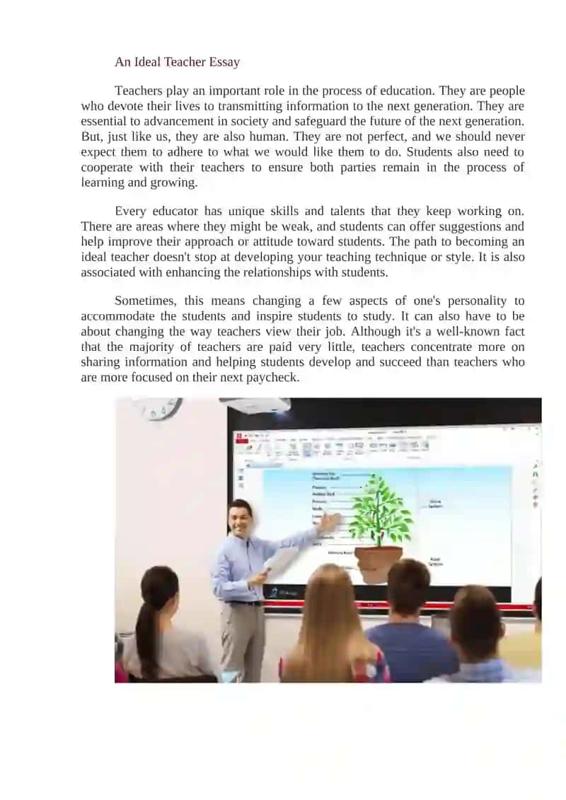 An Ideal Teacher Essay 2