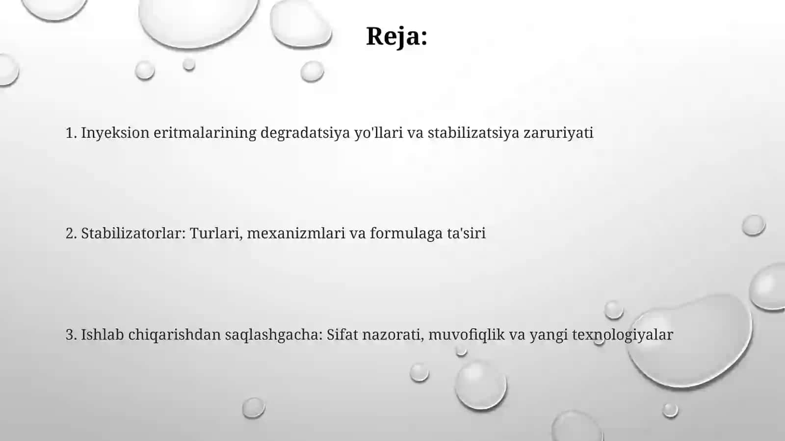 Inyeksion eritmalarni barqarorlashtirish usullari 2