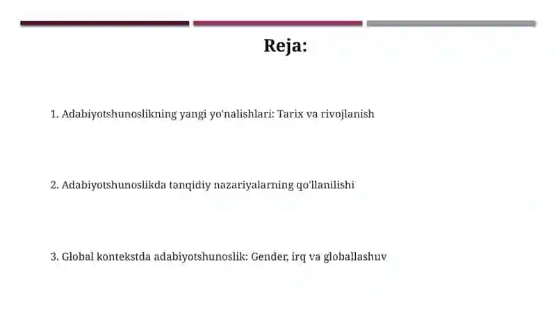 Adabiyotshunoslikning qoshimcha sohalari boyicha 2