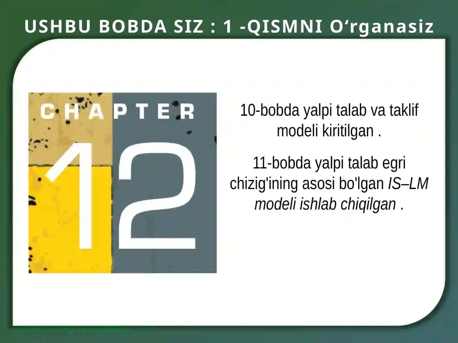 Yalpi talab II: IS-LM modelini qo'llash 2