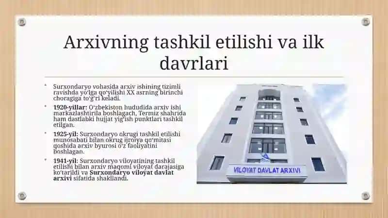 Surxondaryo viloyat davlat arxivi tarixi 2