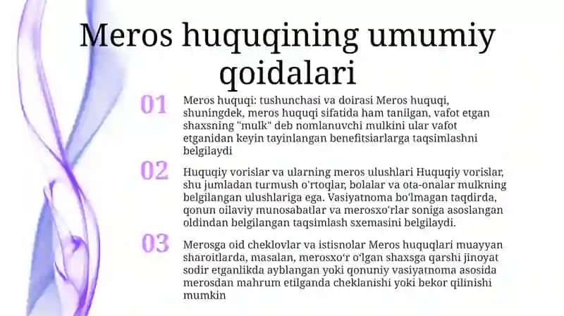 Meros Huquqi Tuwunchasi Va Uning Umimiy Qoidalari 2
