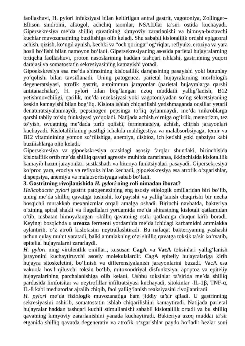 Patalogik Fiziologiya Fanidan 3-kurs V smestir oraliq nazorat savollariga  tòlliq javoblar 2