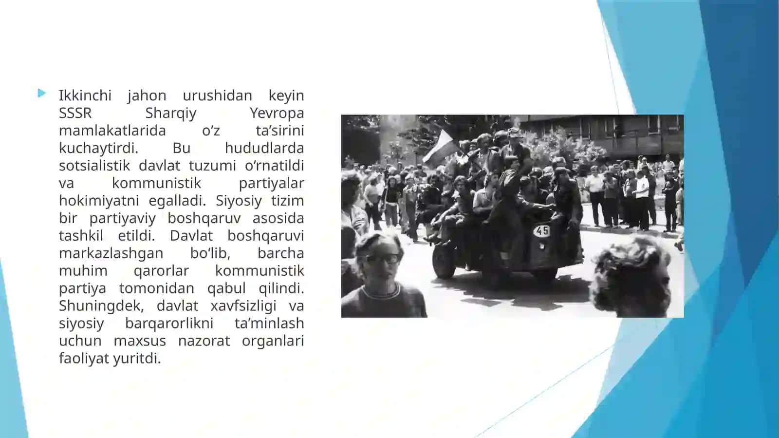 SSSR va Sharqiy Yevropa mamlakatlari rivojlanishining asosiy yo‘nalishlari 2