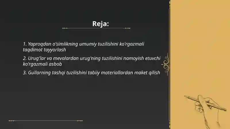 Tabiatshunoslik fanidan mavzular buyicha tabiiy materiallardan kurgazmali qurollar tayyorlash 2