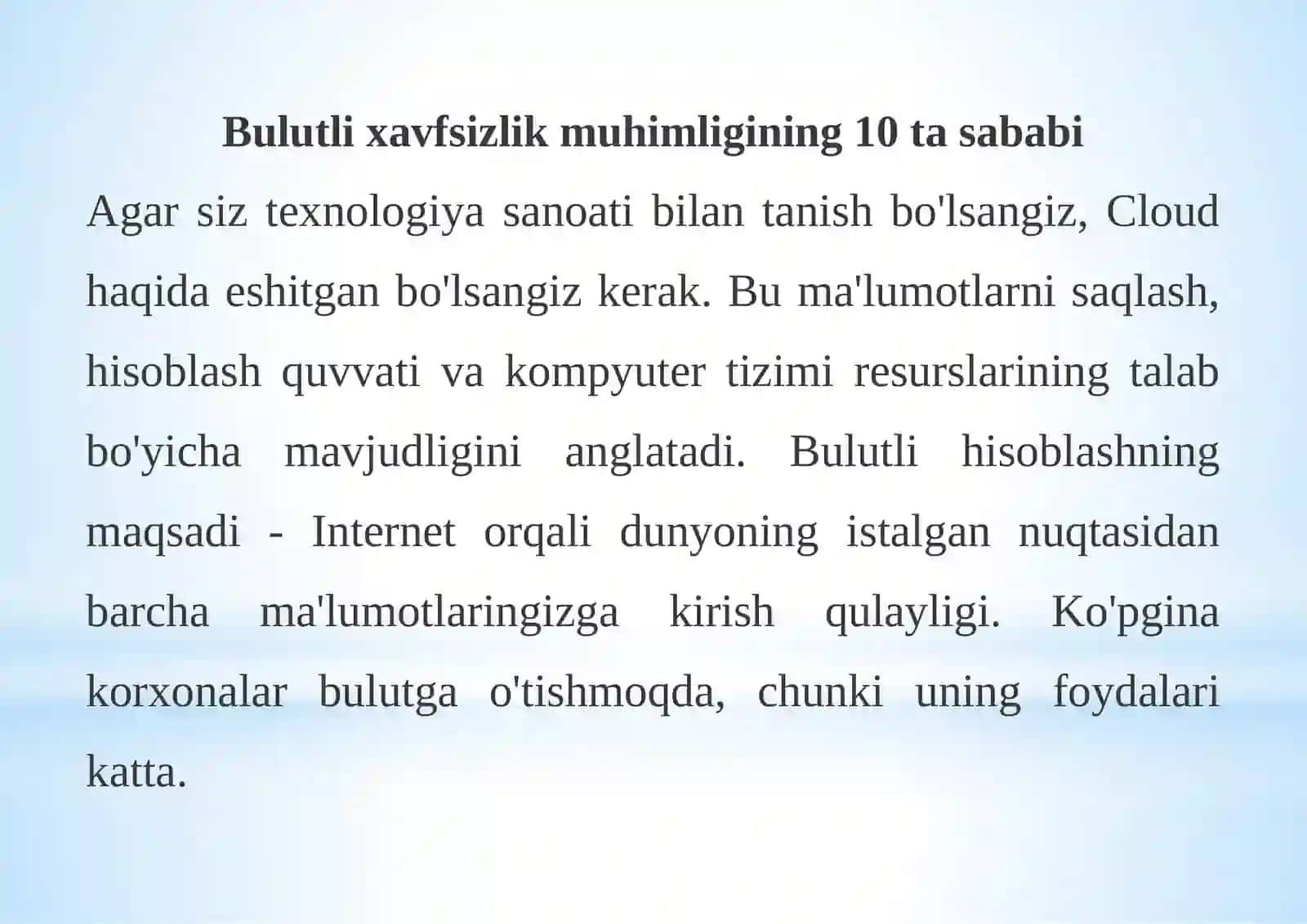 Cloud Haqida Xavfsizlik 2