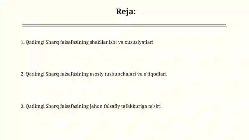 Qadimgi sharqda asosiy tasavvurlar va falsafiy bilimlarning paydo boʻlishi 2