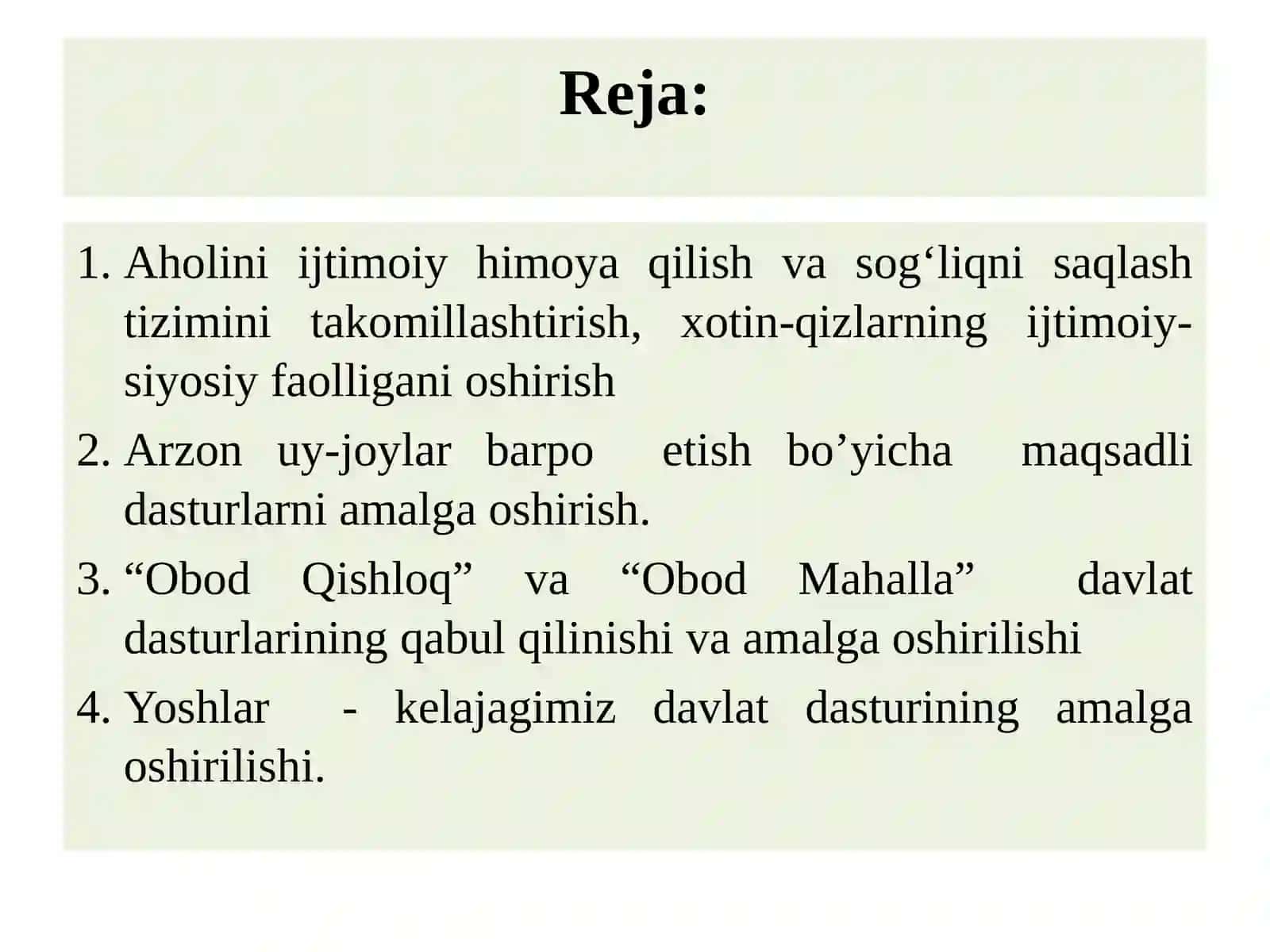 O‘zbekiston Respublikasining xalqaro reyting va indekslarda gi o‘rni vanufuzining ortib borishi 2