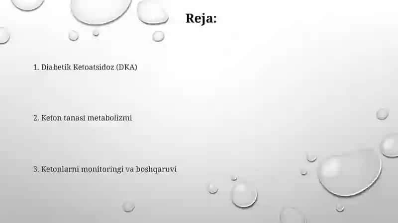 Qandli diabet va ochlikda ketonuriya va ketonemiya 2