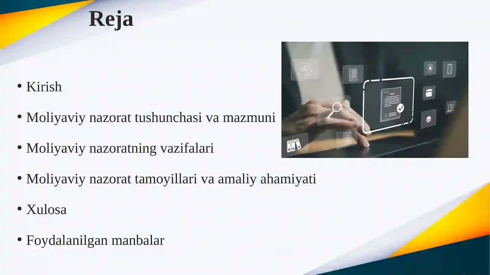 Moliyaviy nazoratning mazmuni, uning vazifalari va tamoyillari 2