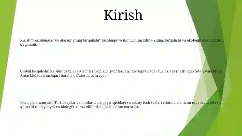 Toshbaqalar Va Ularning Tarqalishi 2