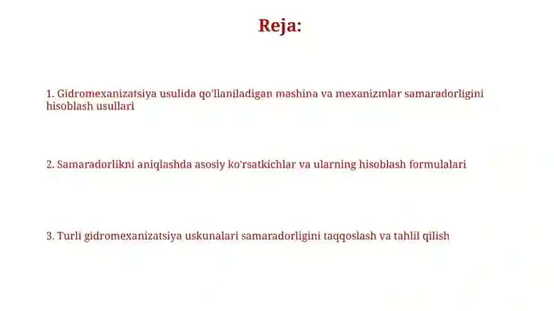 Gidromexanizatsiya usulida qo'llaniladigan mashina va mexanizmlarning ish unumdorligini hisoblash 2