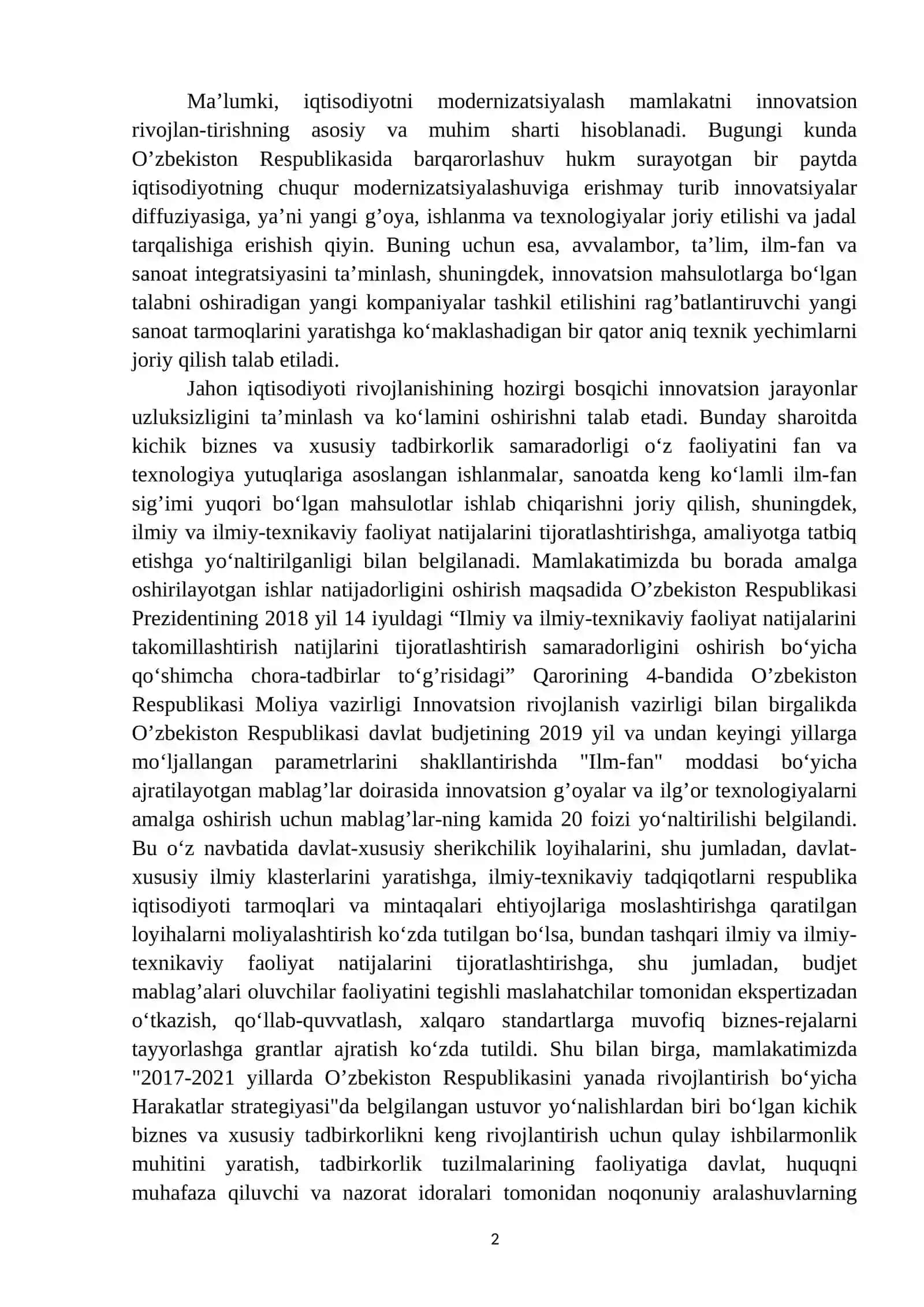 innovatsion tadbirkorlikni rivojlantirishning dasturlari va ularni amalga oshirish 2