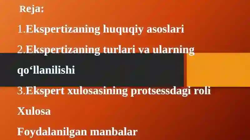 Ekspertizatayinlashasoslarivao’tkazilishtartibi 2